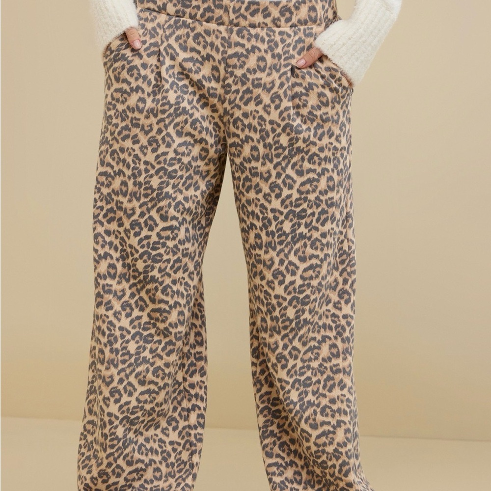 Aerie Animal Print Wide-Leg Sweat Pants